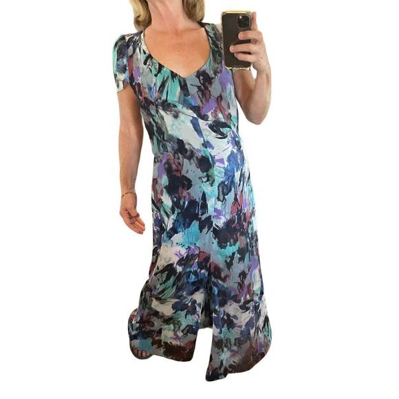 Reformation Watercolor Maxi Dress, XS. Made in USA Recycled Materials EUC - Picture 2 of 10